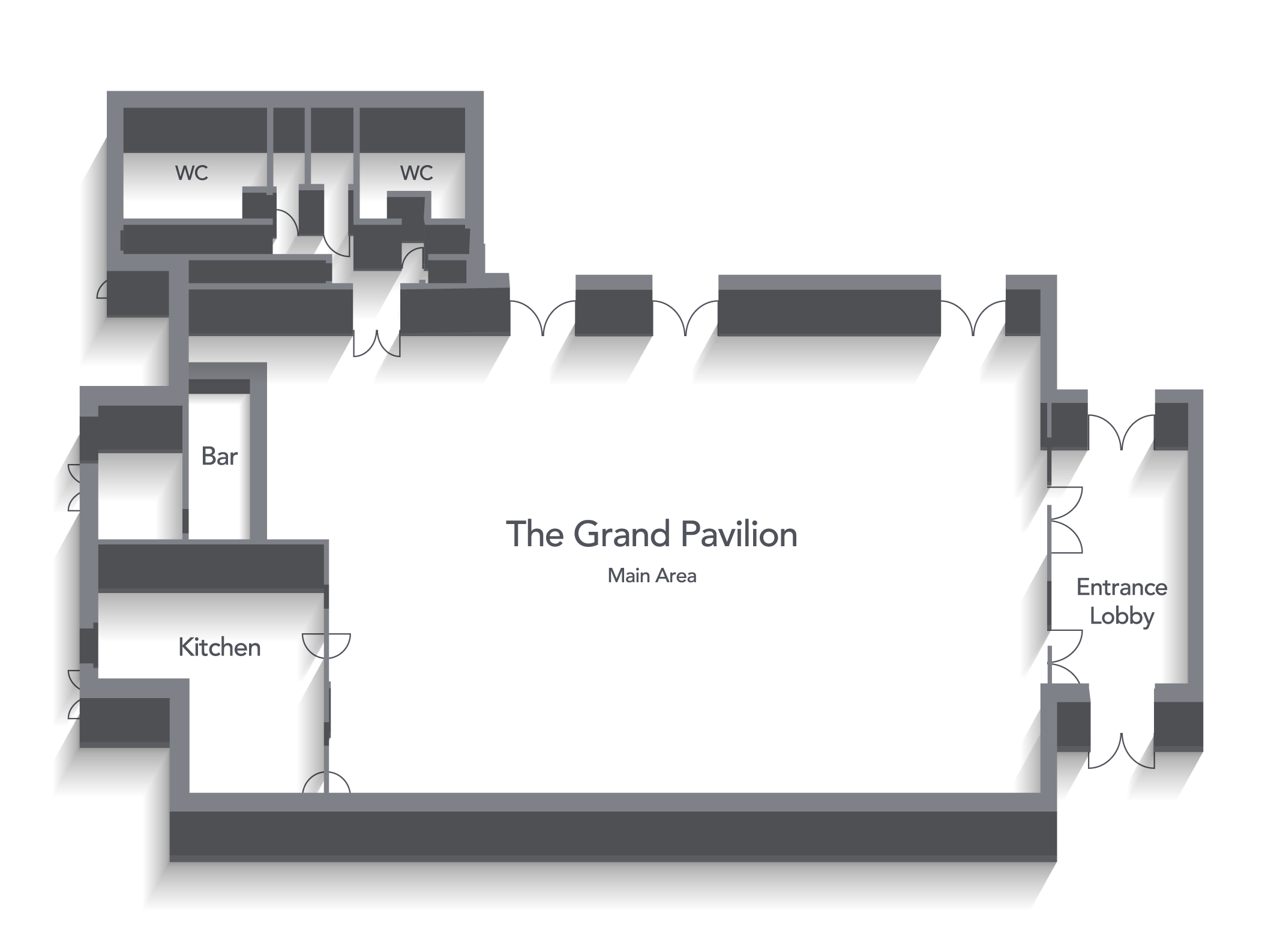Floor plan of the Grand Pavilion at Hylands Estate