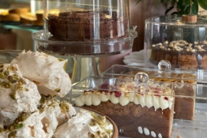 Various cakes on display at The Deli.