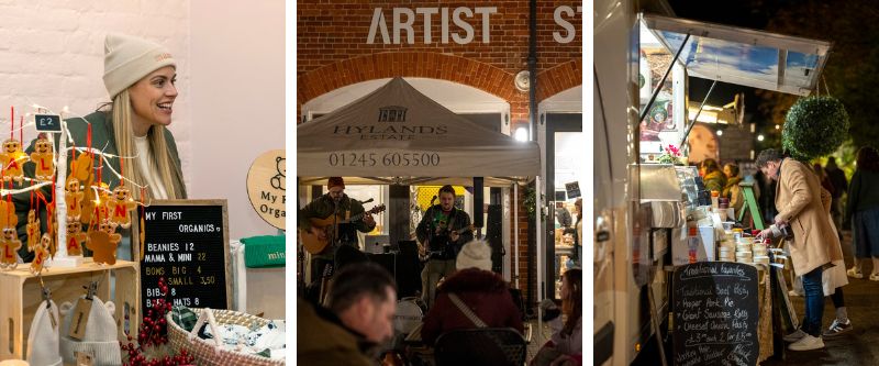 A collage of pictures from Christmas at The Stables. 