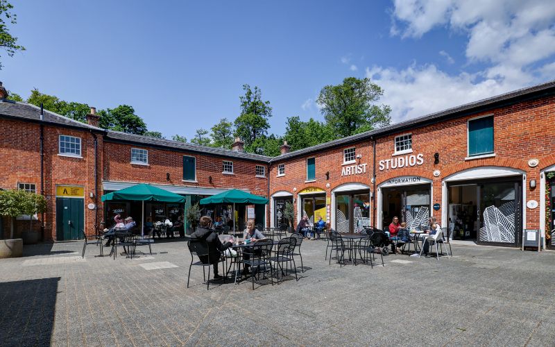 A view of the artists studios at The Stables from the courtyard outside