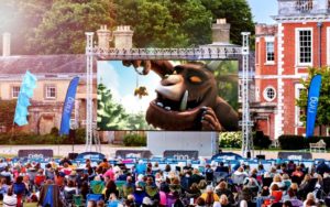 The Gruffalo showing on a large outdoor screen.