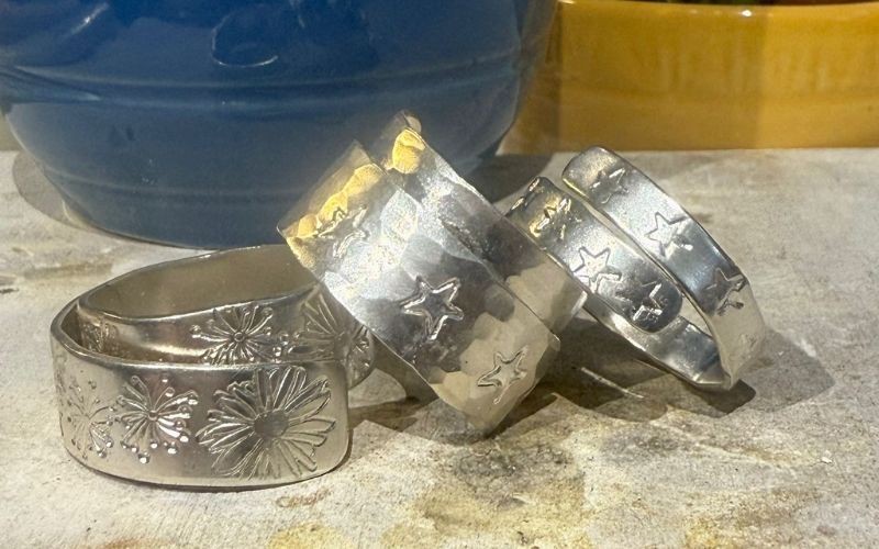 Silver wrap rings.