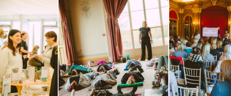 A collage of photos of people at Holistic Hylands