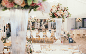 The Grand Pavilion decorated for a wedding reception.