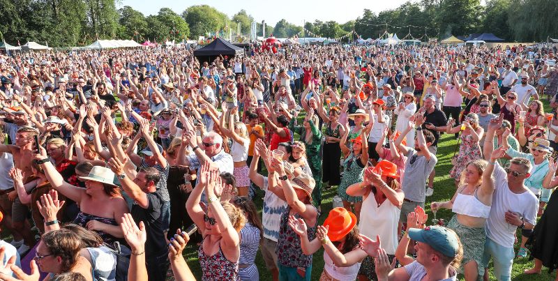 A crowd at an outdoor festival at Hylands Estate